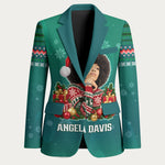 Angela Davis Civil Rights Black History Blazer Ugly Christmas Pattern African American Heritage