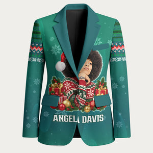 Angela Davis Civil Rights Black History Blazer Ugly Christmas Pattern African American Heritage