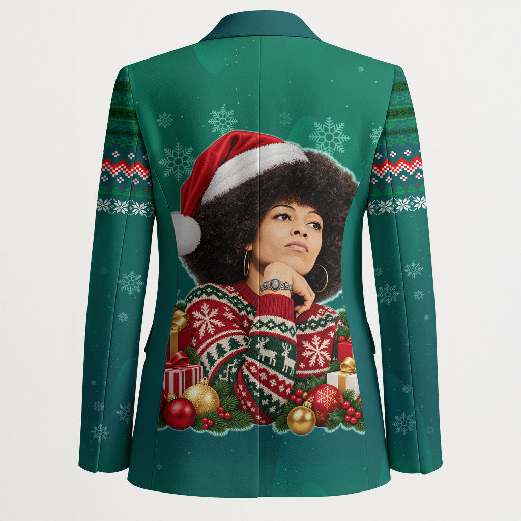 Angela Davis Civil Rights Black History Blazer Ugly Christmas Pattern African American Heritage