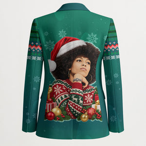 Angela Davis Civil Rights Black History Blazer Ugly Christmas Pattern African American Heritage