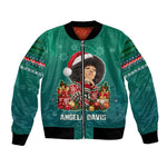 Angela Davis Civil Rights Black History Bomber Jacket Ugly Christmas Pattern African American Heritage