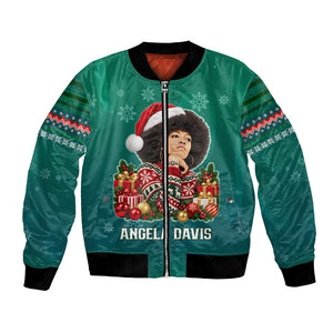 Angela Davis Civil Rights Black History Bomber Jacket Ugly Christmas Pattern African American Heritage