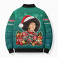 Angela Davis Civil Rights Black History Bomber Puffer Jacket Ugly Christmas Pattern African American Heritage