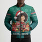 Angela Davis Civil Rights Black History Bomber Puffer Jacket Ugly Christmas Pattern African American Heritage