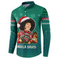 Angela Davis Civil Rights Black History Button Sweatshirt Ugly Christmas Pattern African American Heritage