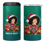 Angela Davis Civil Rights Black History 4 in 1 Can Cooler Tumbler Ugly Christmas Pattern African American Heritage