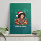 Angela Davis Civil Rights Black History Canvas Wall Art Ugly Christmas Pattern African American Heritage