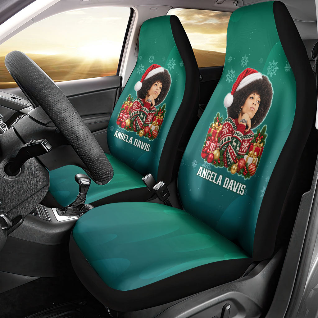 Angela Davis Civil Rights Black History Car Seat Cover Ugly Christmas Pattern African American Heritage
