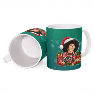 Angela Davis Civil Rights Black History Ceramic Mug Ugly Christmas Pattern African American Heritage