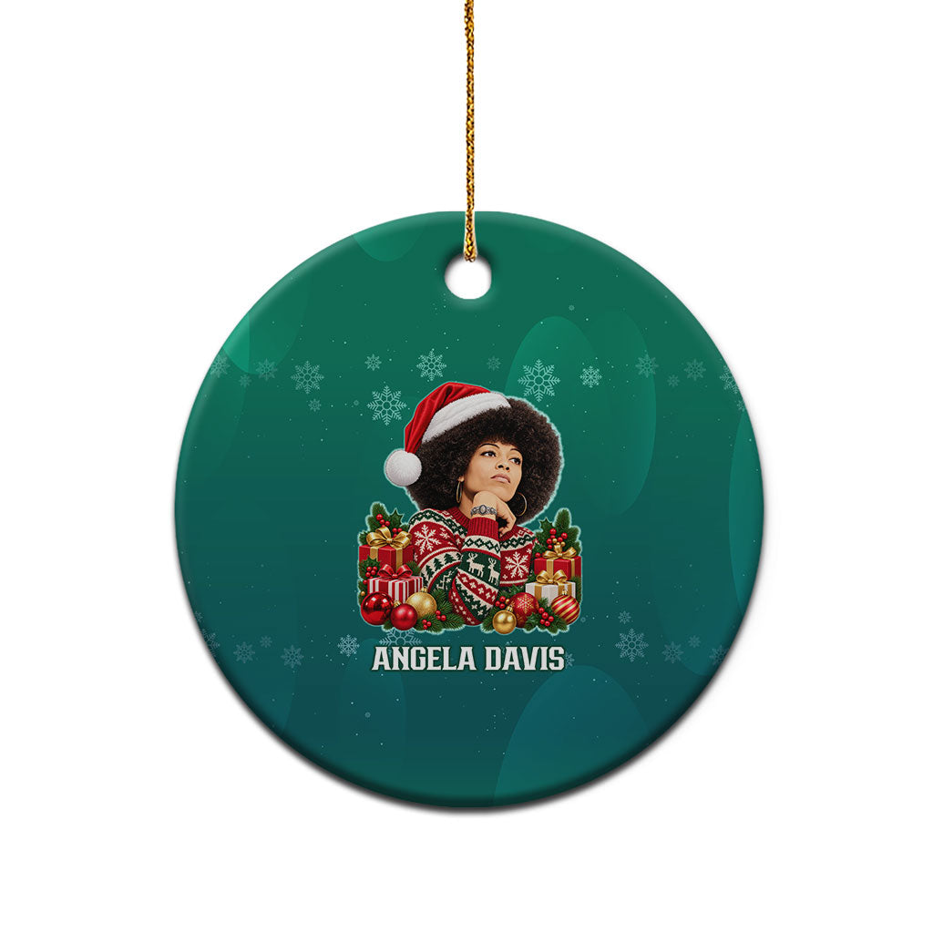 Angela Davis Civil Rights Black History Ceramic Ornament Ugly Christmas Pattern African American Heritage