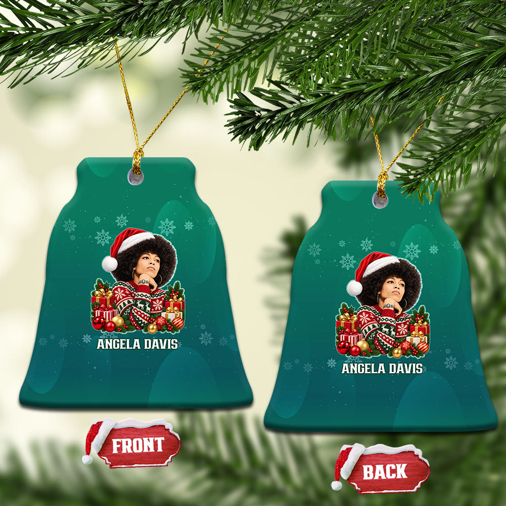 Angela Davis Civil Rights Black History Ceramic Ornament Ugly Christmas Pattern African American Heritage