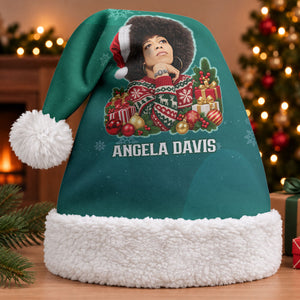 Angela Davis Civil Rights Black History Christmas Santa Hat Ugly Christmas Pattern African American Heritage