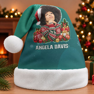 Angela Davis Civil Rights Black History Christmas Santa Hat Ugly Christmas Pattern African American Heritage