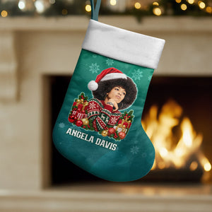 Angela Davis Civil Rights Black History Christmas Stocking Ugly Christmas Pattern African American Heritage