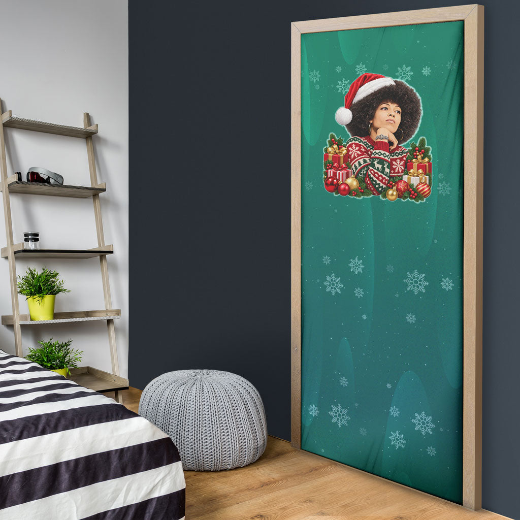 Angela Davis Civil Rights Black History Door Cover Ugly Christmas Pattern African American Heritage