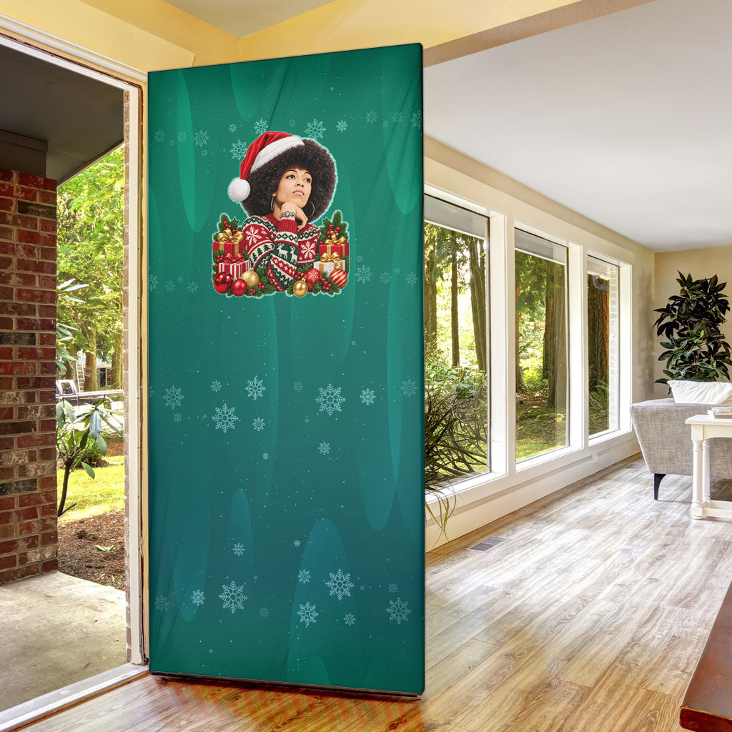 Angela Davis Civil Rights Black History Door Cover Ugly Christmas Pattern African American Heritage