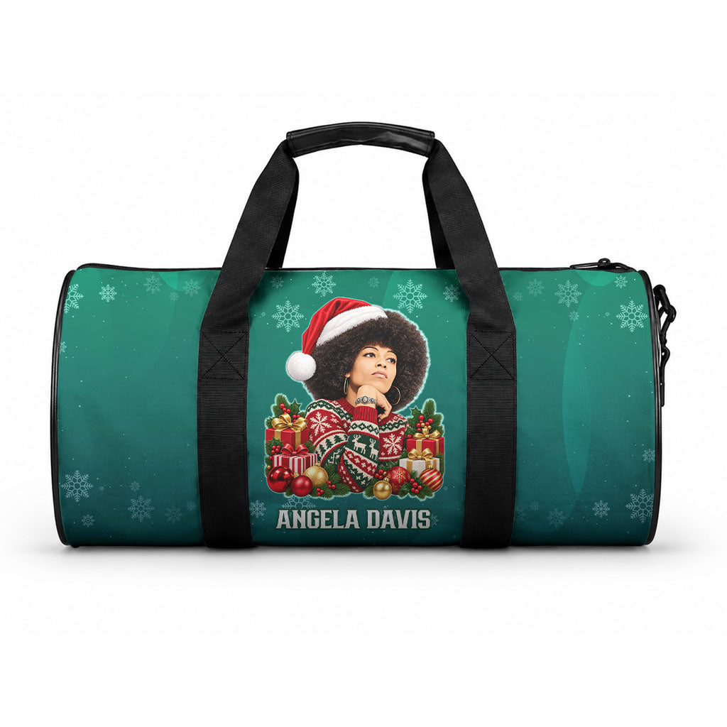Angela Davis Civil Rights Black History Duffle Bag Ugly Christmas Pattern African American Heritage