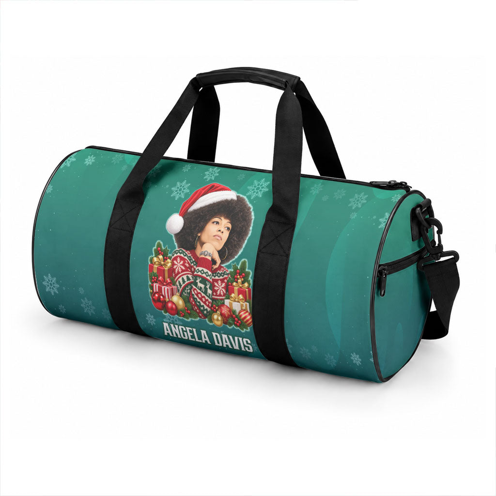 Angela Davis Civil Rights Black History Duffle Bag Ugly Christmas Pattern African American Heritage