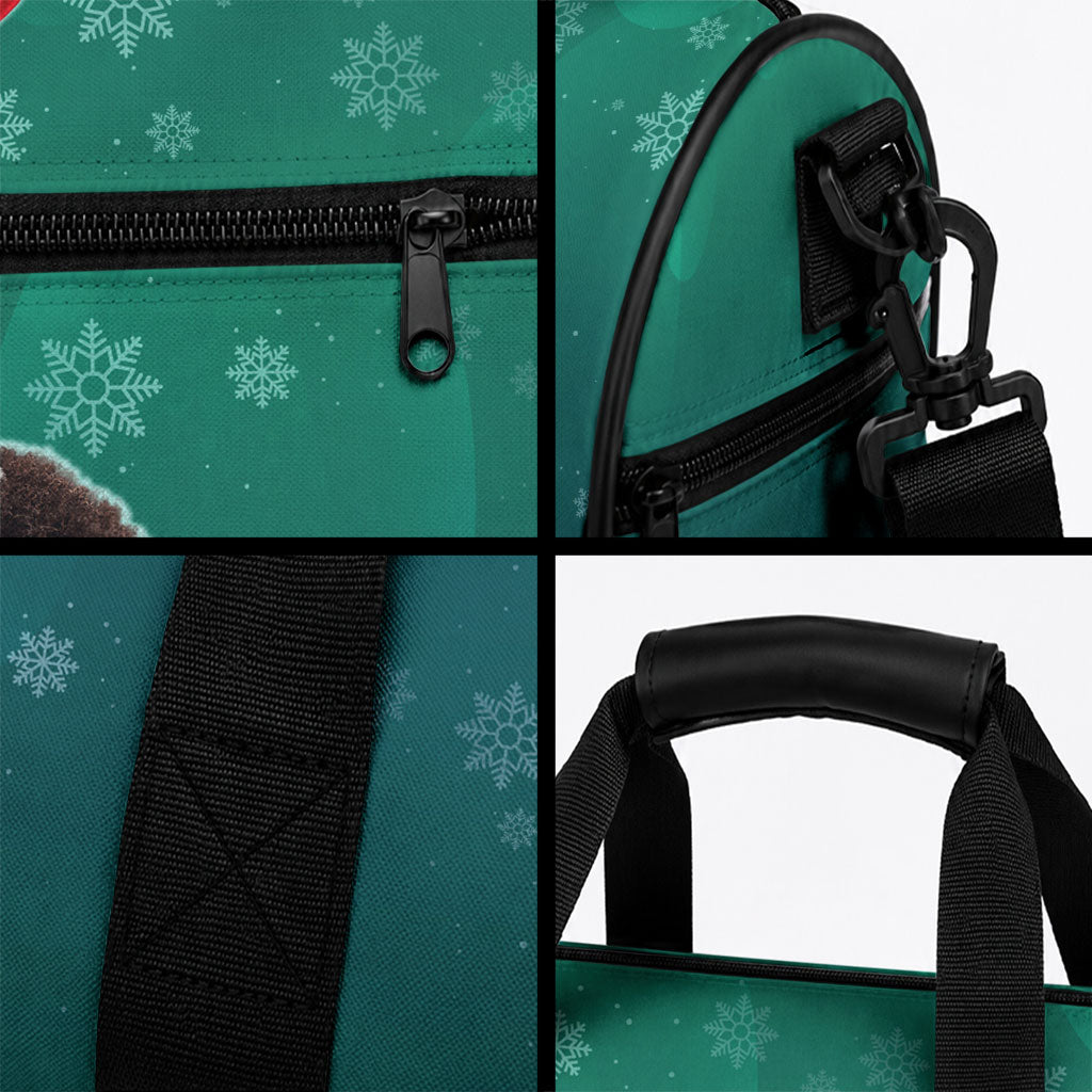 Angela Davis Civil Rights Black History Duffle Bag Ugly Christmas Pattern African American Heritage