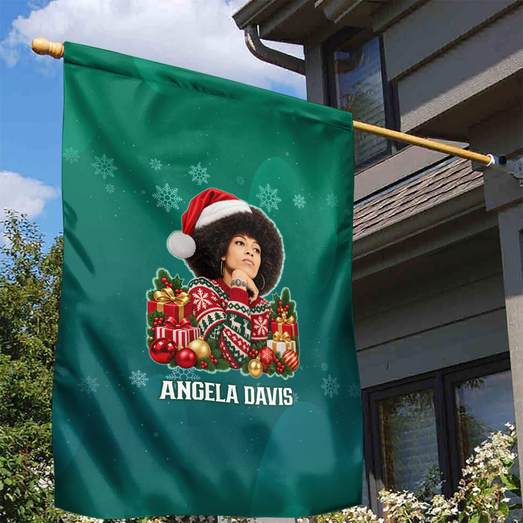 Angela Davis Civil Rights Black History Garden Flag Ugly Christmas Pattern African American Heritage
