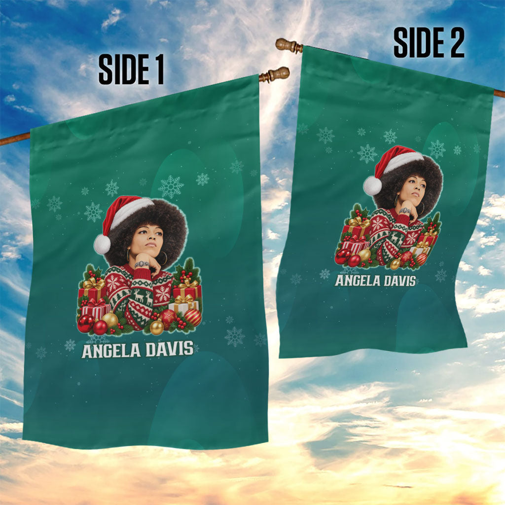 Angela Davis Civil Rights Black History Garden Flag Ugly Christmas Pattern African American Heritage