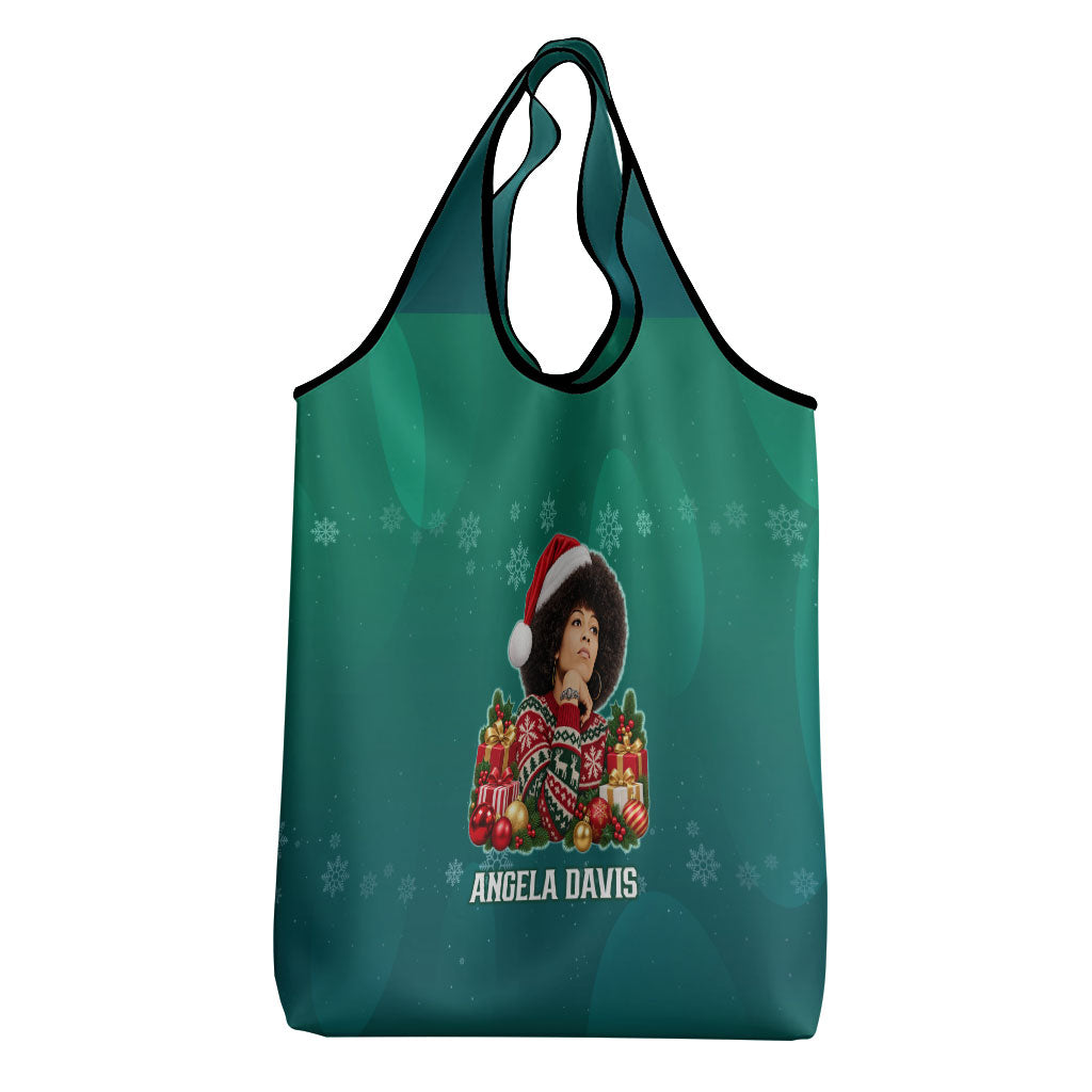 Angela Davis Civil Rights Black History Grocery Bag Ugly Christmas Pattern African American Heritage