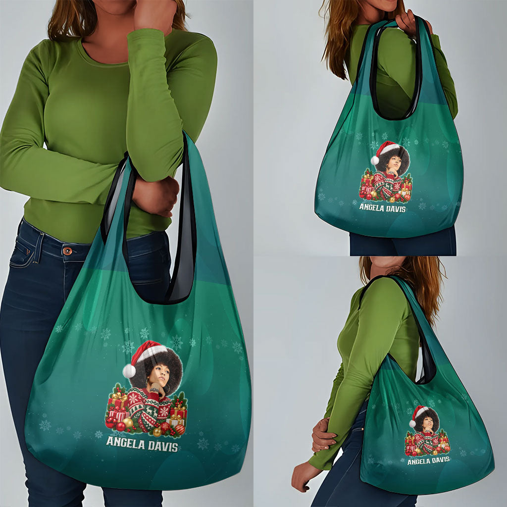 Angela Davis Civil Rights Black History Grocery Bag Ugly Christmas Pattern African American Heritage