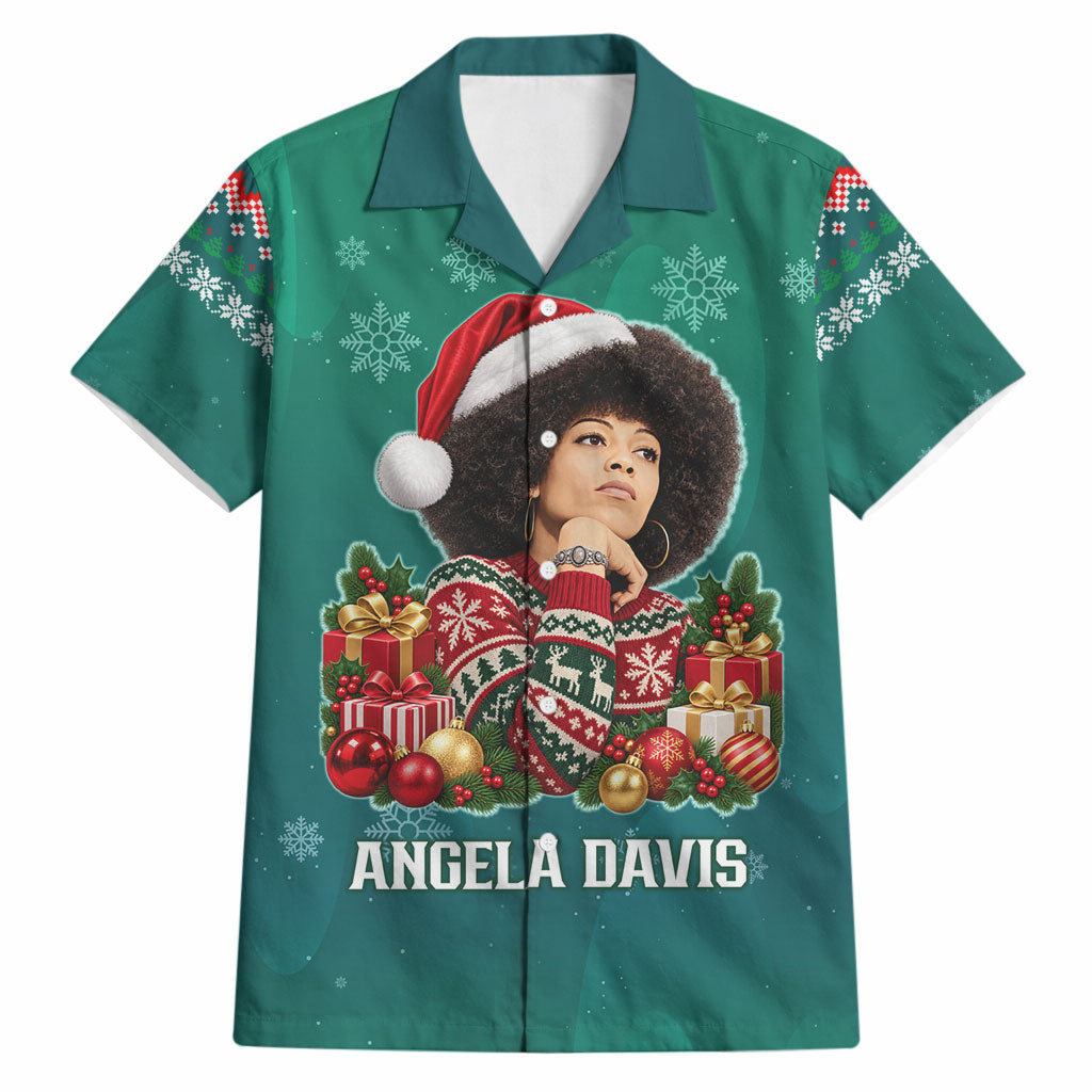 Angela Davis Civil Rights Black History Hawaiian Shirt Ugly Christmas Pattern African American Heritage
