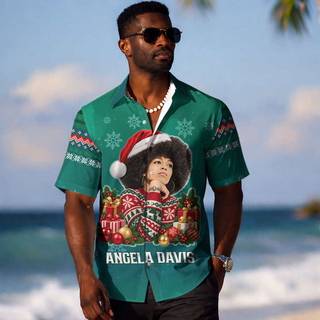 Angela Davis Civil Rights Black History Hawaiian Shirt Ugly Christmas Pattern African American Heritage
