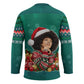 Angela Davis Civil Rights Black History Hockey Jersey Ugly Christmas Pattern African American Heritage