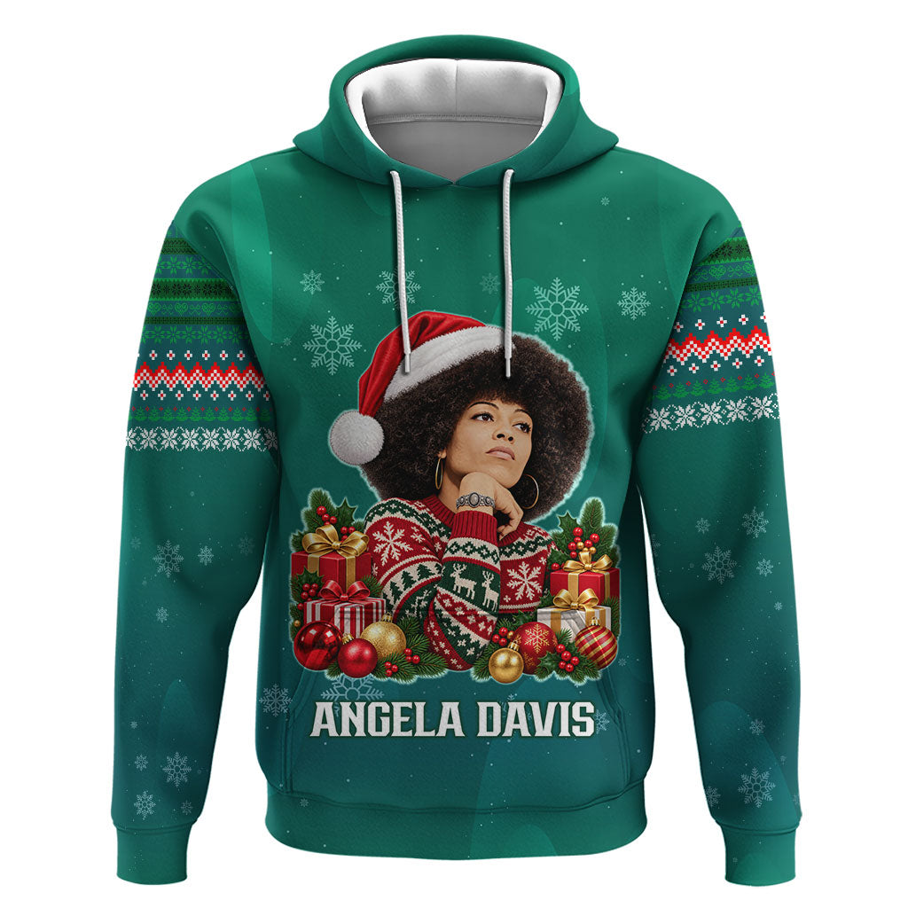 Angela Davis Civil Rights Black History Hoodie Ugly Christmas Pattern African American Heritage