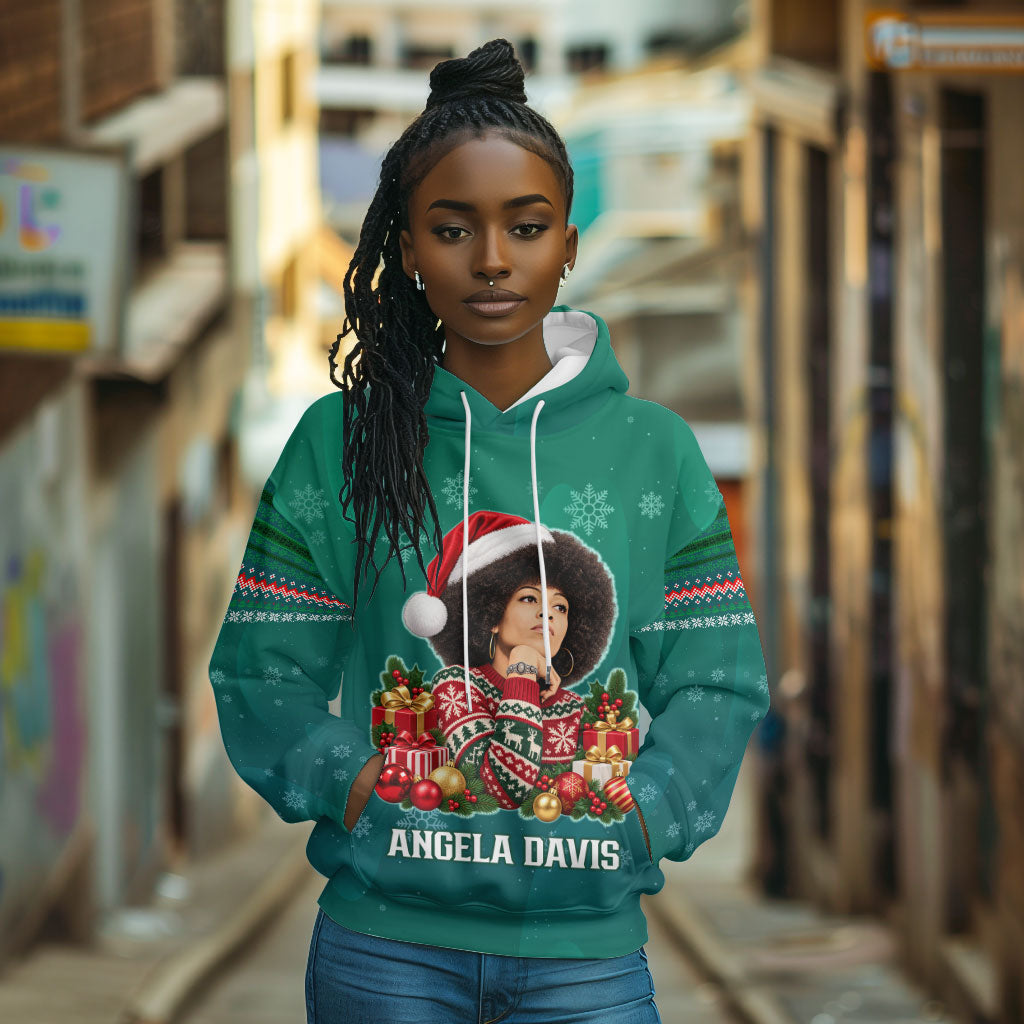 Angela Davis Civil Rights Black History Hoodie Ugly Christmas Pattern African American Heritage