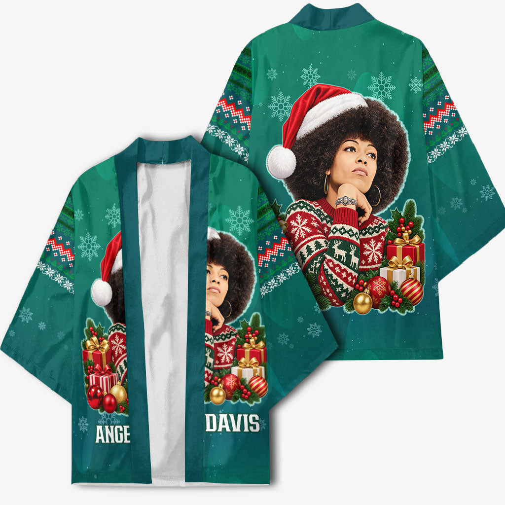 Angela Davis Civil Rights Black History Kimono Ugly Christmas Pattern African American Heritage