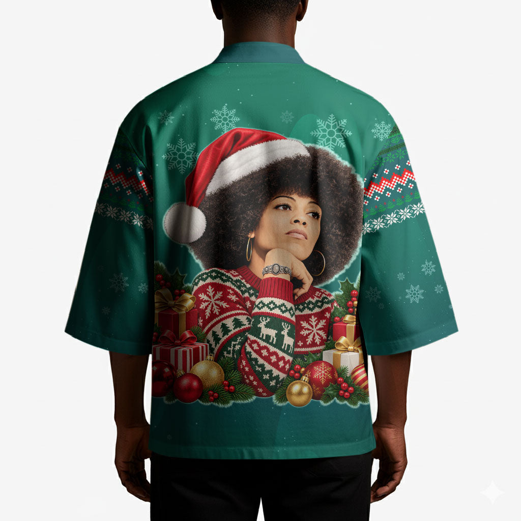 Angela Davis Civil Rights Black History Kimono Ugly Christmas Pattern African American Heritage