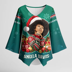 Angela Davis Civil Rights Black History Kimono Sleeve Blouse Ugly Christmas Pattern African American Heritage