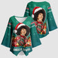 Angela Davis Civil Rights Black History Kimono Sleeve Blouse Ugly Christmas Pattern African American Heritage
