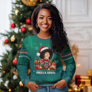 Angela Davis Civil Rights Black History Ugly Christmas Sweater Ugly Christmas Pattern African American Heritage