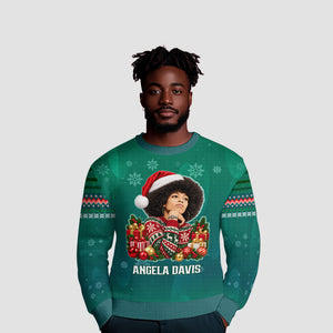 Angela Davis Civil Rights Black History Ugly Christmas Sweater Ugly Christmas Pattern African American Heritage