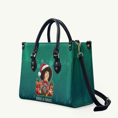 Angela Davis Civil Rights Black History Leather Bag Ugly Christmas Pattern African American Heritage