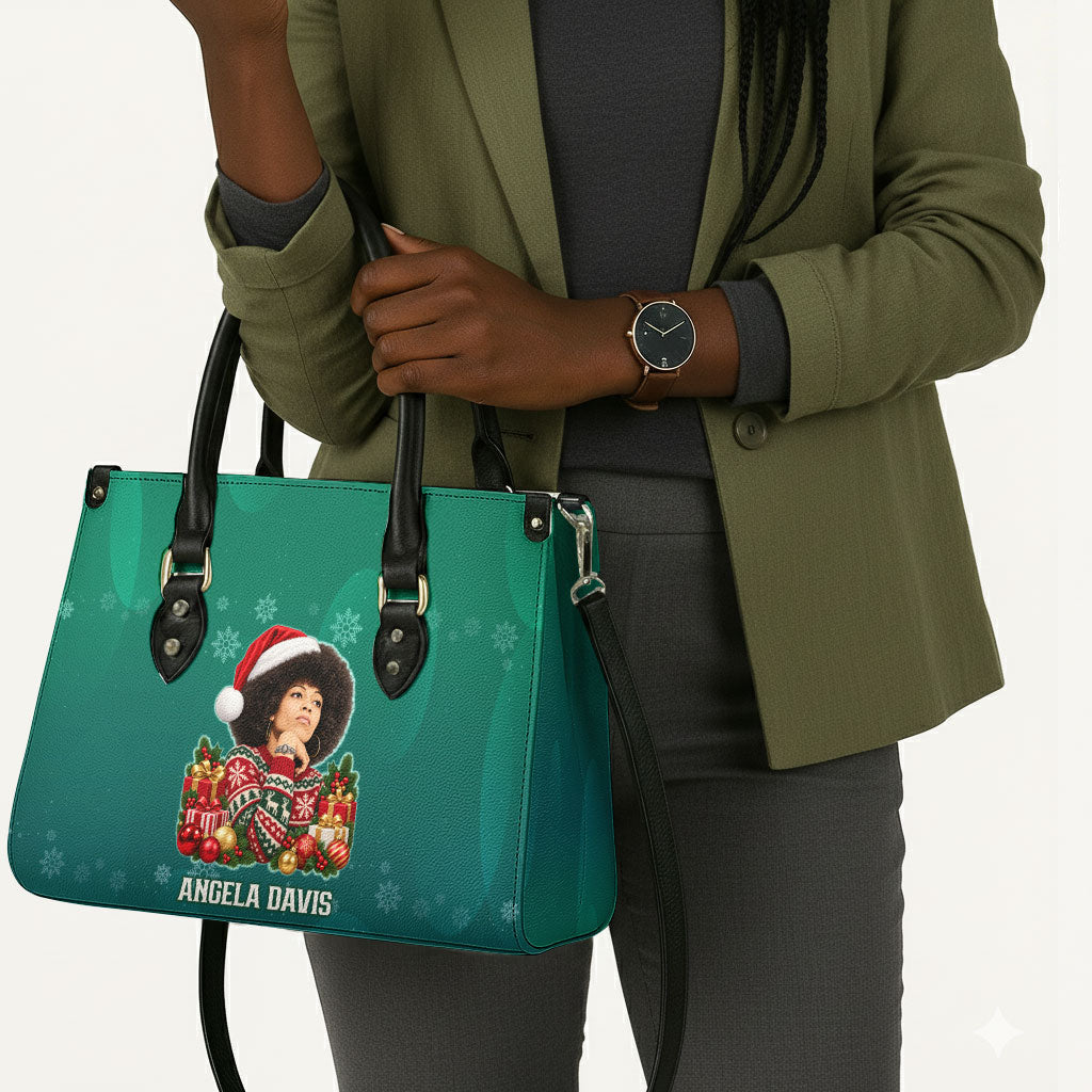 Angela Davis Civil Rights Black History Leather Bag Ugly Christmas Pattern African American Heritage