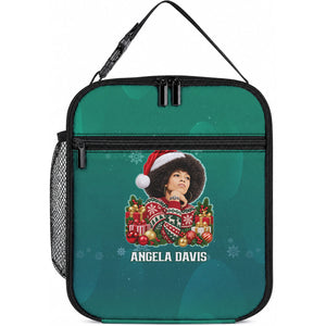 Angela Davis Civil Rights Black History Lunch Bag Ugly Christmas Pattern African American Heritage