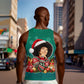 Angela Davis Civil Rights Black History Men Tank Top Ugly Christmas Pattern African American Heritage
