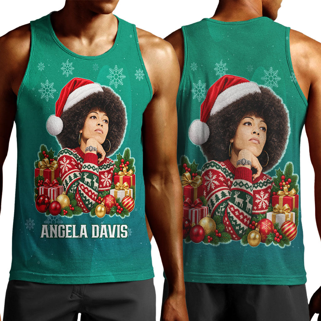 Angela Davis Civil Rights Black History Men Tank Top Ugly Christmas Pattern African American Heritage