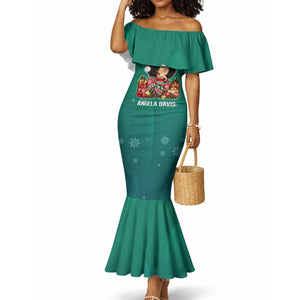 Angela Davis Civil Rights Black History Mermaid Dress Ugly Christmas Pattern African American Heritage