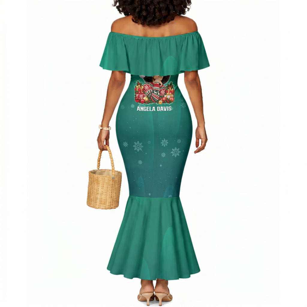 Angela Davis Civil Rights Black History Mermaid Dress Ugly Christmas Pattern African American Heritage