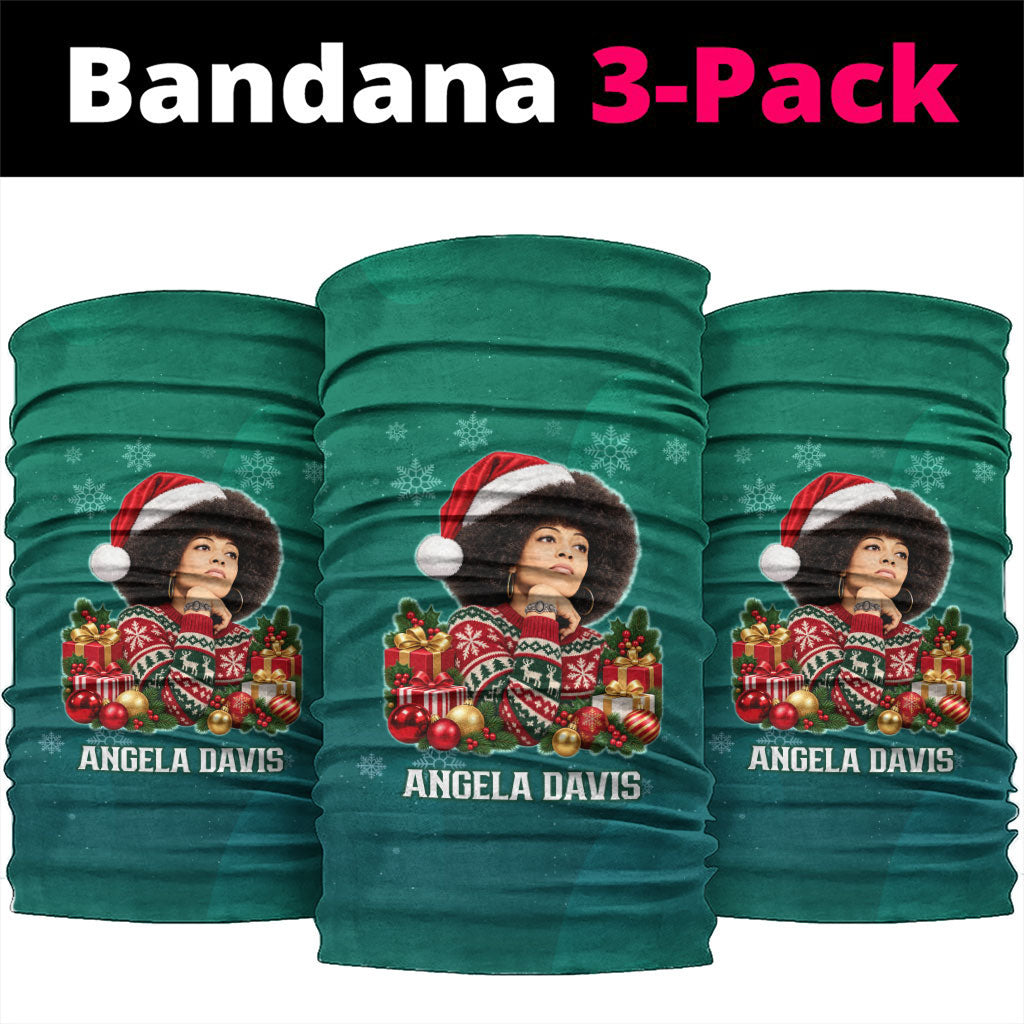 Angela Davis Civil Rights Black History Neck Gaiter Ugly Christmas Pattern African American Heritage
