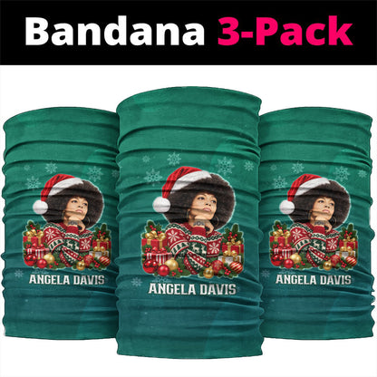 Angela Davis Civil Rights Black History Neck Gaiter Ugly Christmas Pattern African American Heritage