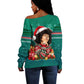 Angela Davis Civil Rights Black History Off Shoulder Sweater Ugly Christmas Pattern African American Heritage