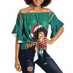 Angela Davis Civil Rights Black History Off Shoulder Wrap Waist Top Ugly Christmas Pattern African American Heritage