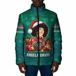Angela Davis Civil Rights Black History Padded Jacket Ugly Christmas Pattern African American Heritage